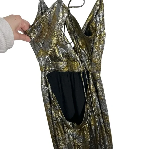 BA&SH Franckie Mixed Metallic Open Back Maxi Dress - Picture 6 of 11